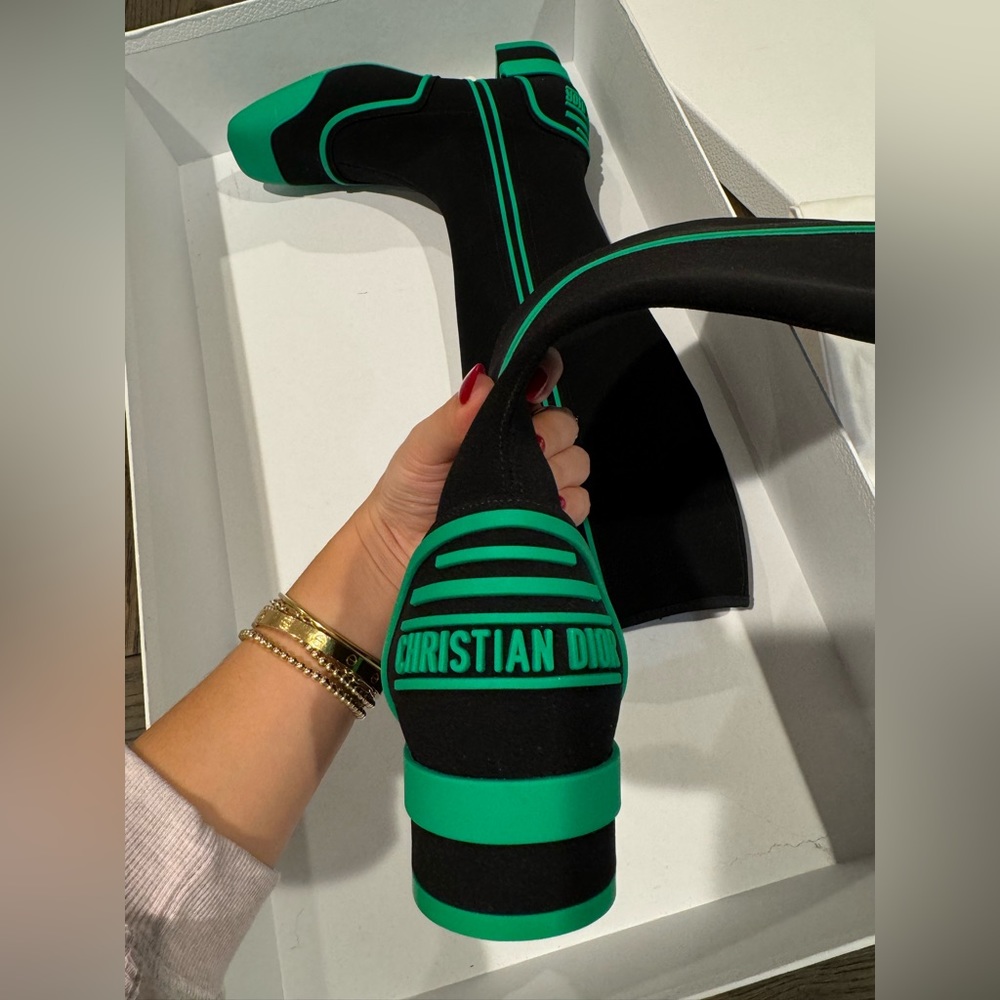 Brand New Christian Dior Neoprene Colorblock Pattern Boots - Picture 3 of 4